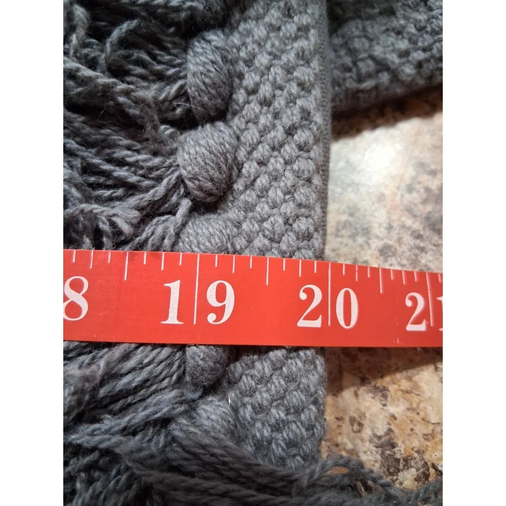 Foreside 2 Heavy Cable Knit Gray Pillow Covers Heavy Cotton Zip Closure 20X20‎